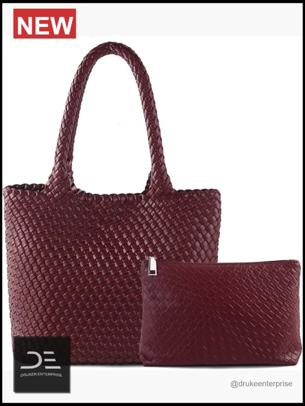 Vegan Leather Hand Woven Hobo Tote Bag Large Travel Beach Shoulder Bag